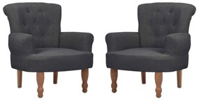vidaXL Cadeira Francesa 2 pcs Cinzeto 70 x 66 x 72 cm