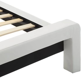 Estrutura cama c/ LEDs couro artificial 180x200cm branco/preto