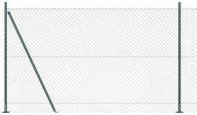 vidaXL Conjunto de Postes de Cerca Prateado Largo Aço Galvanizado