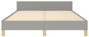 Estrutura de cama sem colchão 140x200 cm tecido cinzento-claro