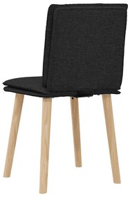 Cadeiras de jantar 2 pcs tecido preto