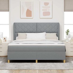 Cama Box Spring com Colchão vidaXL Cinza Claro 180x200 cm Tecido