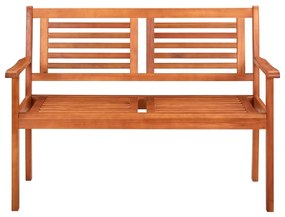Banco de jardim 2 lugares 120 cm madeira de eucalipto maciça
