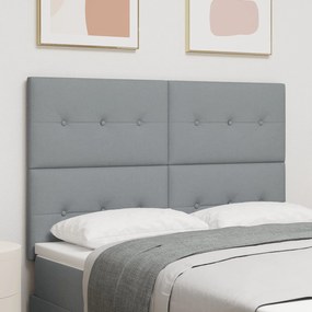 Cabeceira vidaXL Botão Tufted Cinza Claro 140 cm Tecido