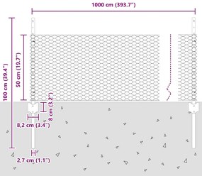 Postes de Cerca 5 pcs U-Channel 60 cm de Aço Galvanizado