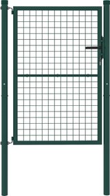 Outsunny Portão de jardim em aço 97 x 175 cm portão de jardim com fechadura, chaves e maçaneta, verde | Aosom Portugal