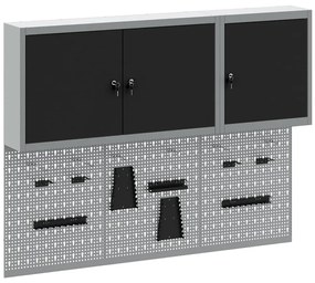 Conjunto de Armário de Ferramentas e Painel de Ferramentas de 5 Peças