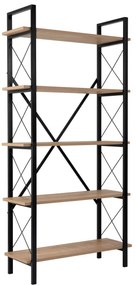 Estante "Elysian" – Carvalho e Preto, 90x34x180 cm, Design Industrial