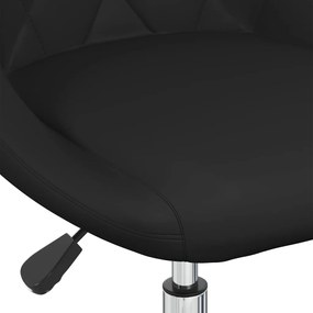 Cadeiras de jantar giratórias 4 pcs couro artificial preto