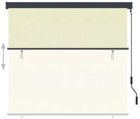 Estore de rolo para exterior 160x250 cm creme