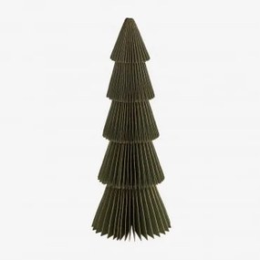 Pacote Com 3 Árvores De Natal De Papel Jesper ↑22.5 Cm & Verde Pesto Com Borda Dourada - Sklum