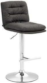 Banco de bar Damar em tecido com estrutura cromada 94-116 x 42 x 56 cm Cinzento escuro