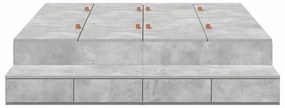 Cama de Armazenagem Cinza Concreto 160x200 cm