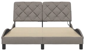 Estrutura de cama com LED sem colchão 140x200 cm tecido