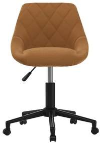Cadeira de escritório giratória veludo castanho