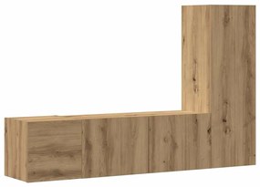 vidaXL armários TV montados na parede 3 pcs madeira carvalho artisiano