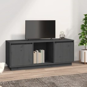vidaXL Móvel de TV 110,5x35x44 cm madeira de pinho maciça cinza