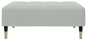 Apoio de pés 77x55x31 cm veludo cinzento-claro