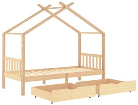 Estrutura de cama para criança c/ gavetas 90x200cm pinho maciço