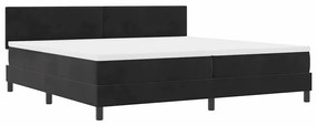 Cama Box com Colchão &amp; LED Preto 200x200 cm Veludo