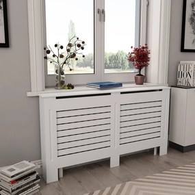 vidaXL Cobertura de radiador 152x19x81,5 cm MDF branco