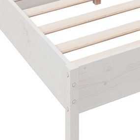 Estrutura cama c/ cabeceira 140x190 cm pinho maciço branco