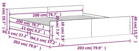 Estrutura de Cama Moona - 200x200 cm - Madeira Rustica - Design Modern