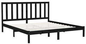 Estrutura de cama super king 180x200 cm madeira maciça preto