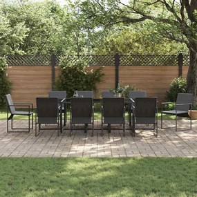 Conjunto de Jantar de Jardim VidaXL com 15 Peças e Almofadas em Aço e