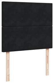 Cama boxspring com colchão 120x200 cm veludo preto