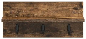 Cabideiro de Parede Carvalho fumado 40 x 10.5 x 18 cm