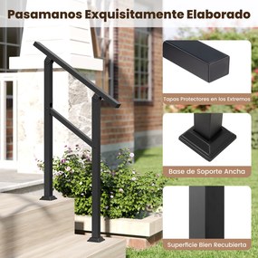 Conjunto de 2 Corrimãos Ajustáveis para Escadas, Ajustável até 42°, Preto
