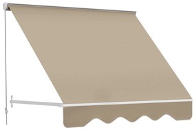 Outsunny Toldo Manual de Alumínio Retrátil Toldo de Fachada para Exterior Impermeável e Tecido de Poliéster 180x70 cm Bege | Aosom Portugal