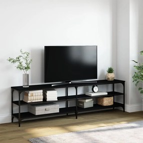 Móvel para TV 180x30x50 cm derivados de madeira/metal preto