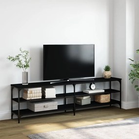 vidaXL Móvel para TV 180x30x50 cm derivados de madeira/metal preto