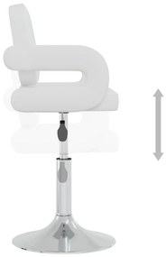 Cadeiras de jantar giratórias 6 pcs couro artificial branco