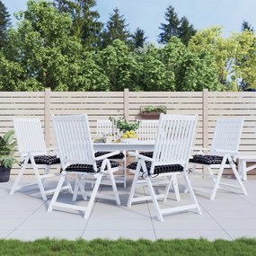 vidaXL Almofadões para cadeira 6 pcs 40x40x7 cm tecido xadrez preto