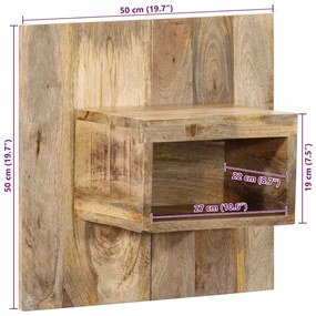 Mesa de cabeceira 50x27x50 cm madeira maciça manga áspera