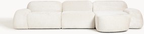Sofá de canto modular em teddy-bouclé Wolke (4 lugares)