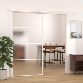 151665 vidaXL Porta deslizante vidro ESG fosco e alumínio 102,5x205 cm branco