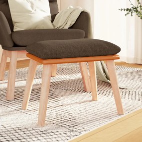 vidaXL Apoio de pés 45x29,5x35 cm tecido/couro artificial castanho