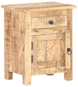 Mesa de cabeceira 40x30x50 cm madeira de mangueira áspera