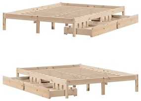 Cama sem colchão 135x190 cm madeira de pinho maciça