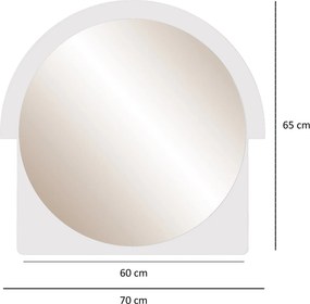 Espelho Decorativo Lucky – Branco – 70x65x2 cm