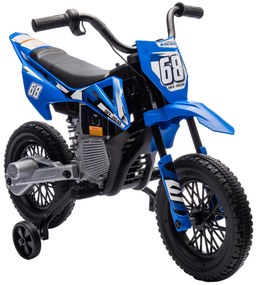 Aiyaplay Moto Elétrica Infantil Moto Infantil de 12V com Música Veículo com Rodinhas 3-6 Anos Azul | Aosom Portugal