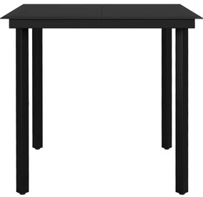 5 pcs Conjunto de jantar para jardim preto