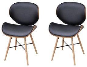 vidaXL Cadeiras jantar 2 pcs madeira curvada e couro artificial