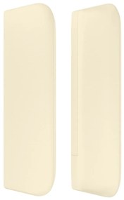 Cabeceira de cama c/ abas couro artificial 203x16x78/88cm creme