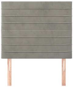 Cabeceira de cama 2 pcs veludo 80x5x78/88 cm cinzento-claro