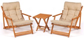 Conjunto de Mesa e Cadeiras My007 – Castanho e Creme – 40x81x50 cm | T